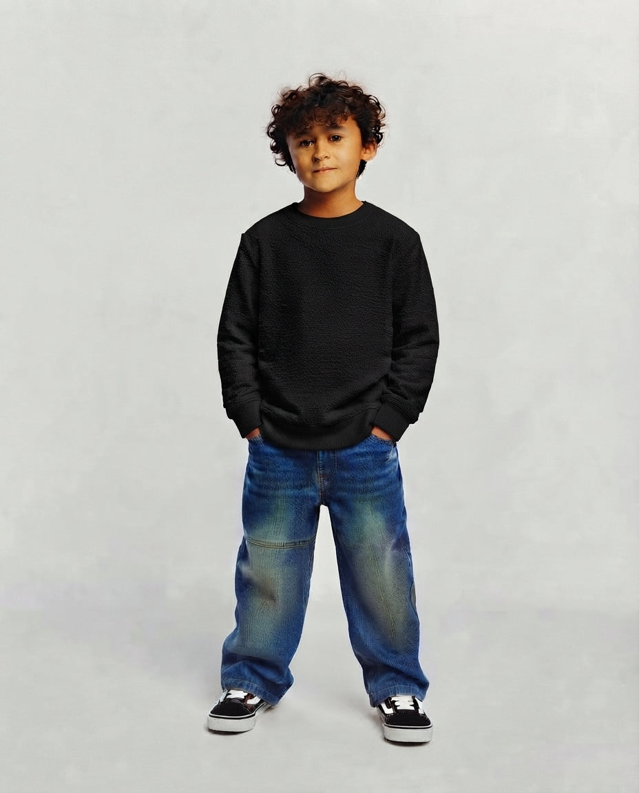 Boys Plain Sweatshirt Round Neck