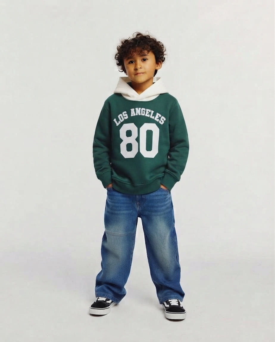 Boys Printed 80 Sweatshirt W/Hodded