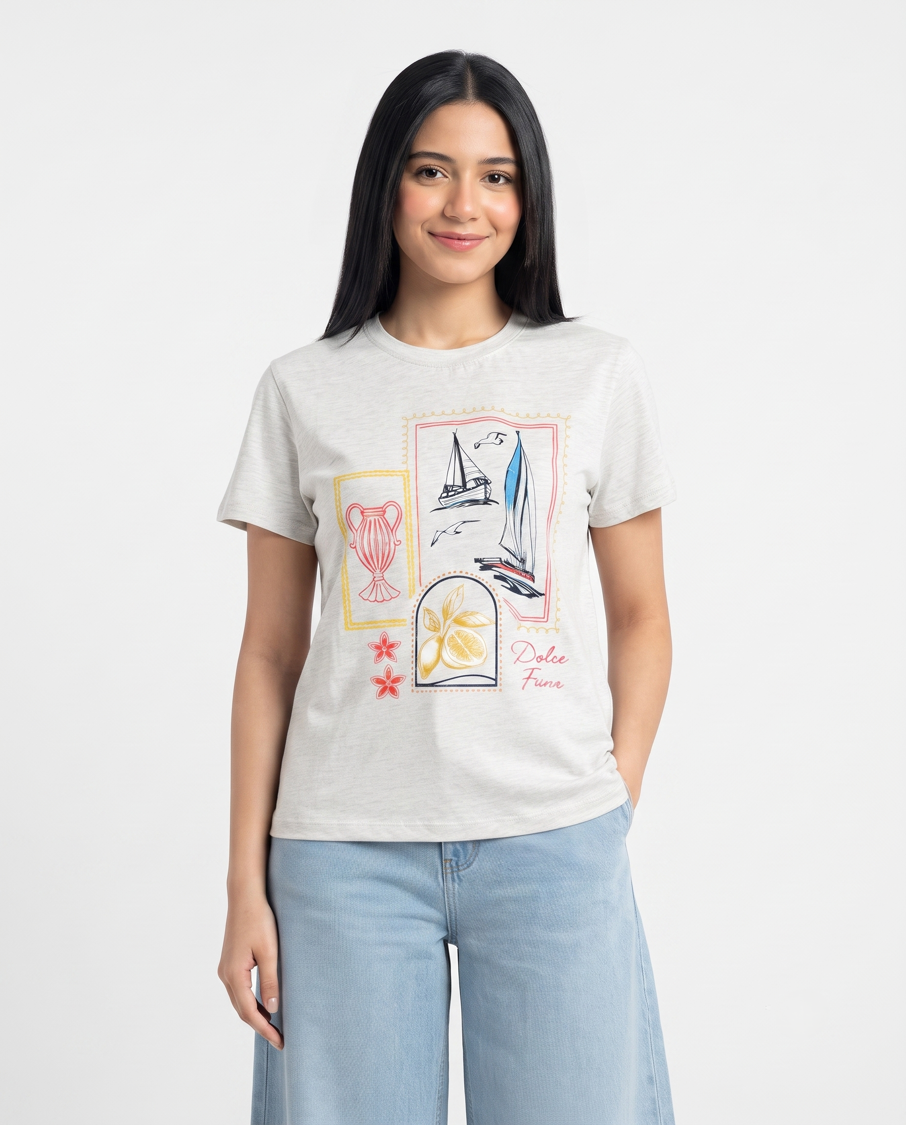 Women Printed Half Sleeves T-shirt