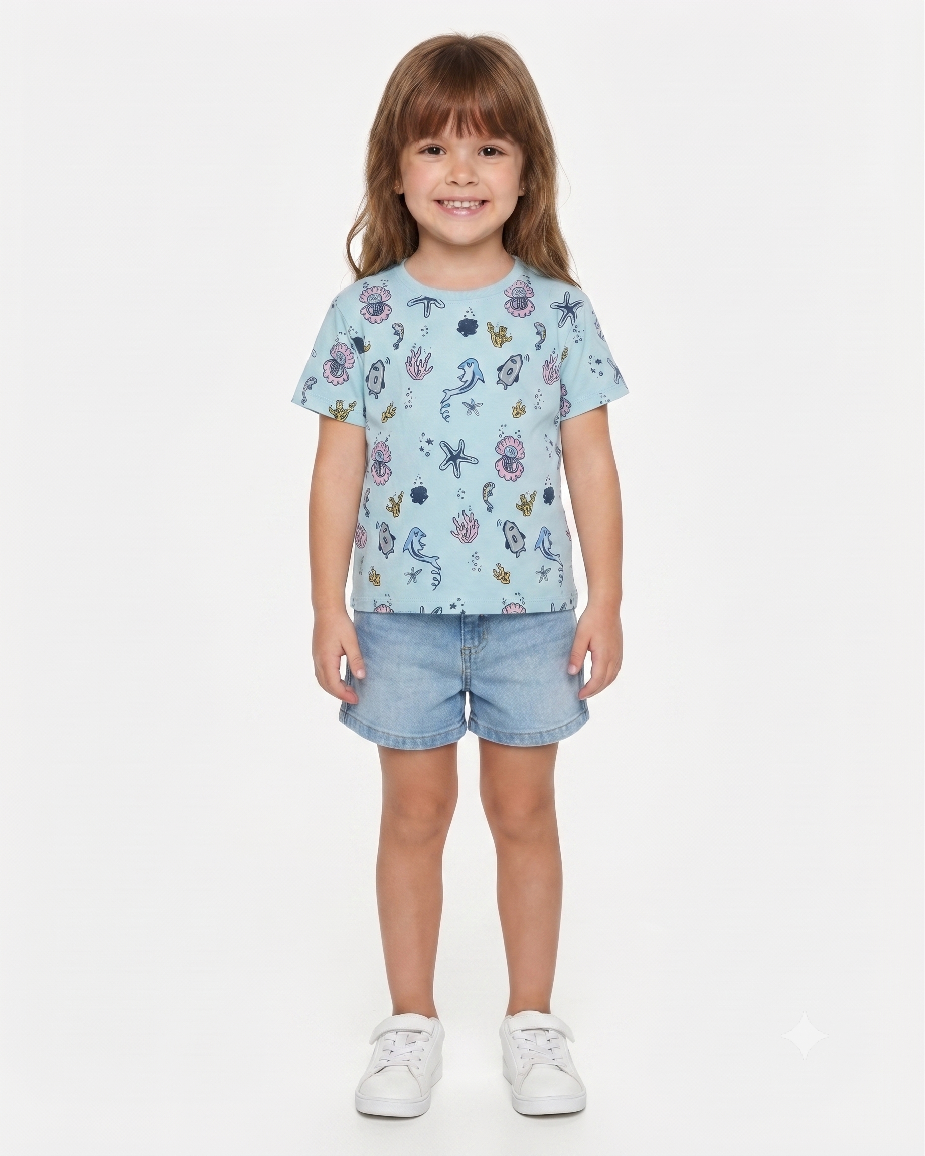 Girls Printed Half Sleeves T-Shirt