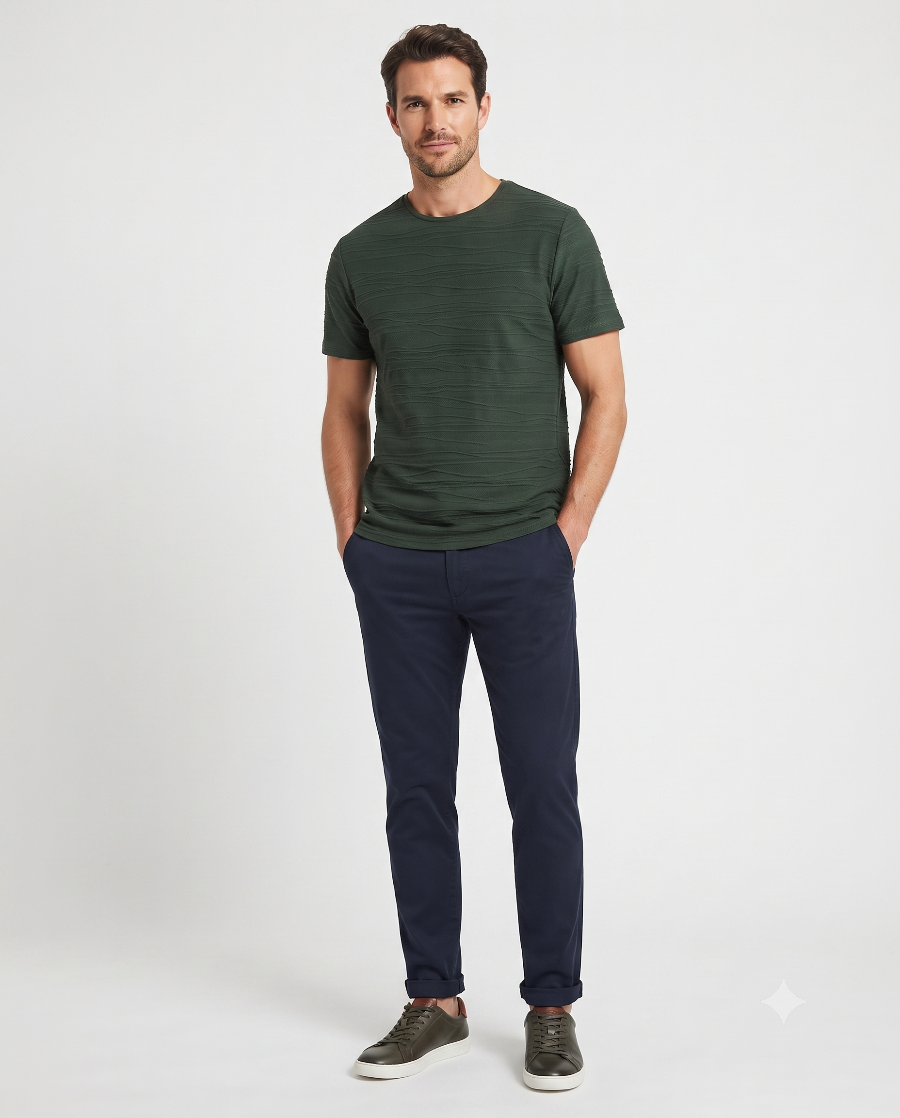 MEN JAQURED HALF SLEEVES T-SHIRT