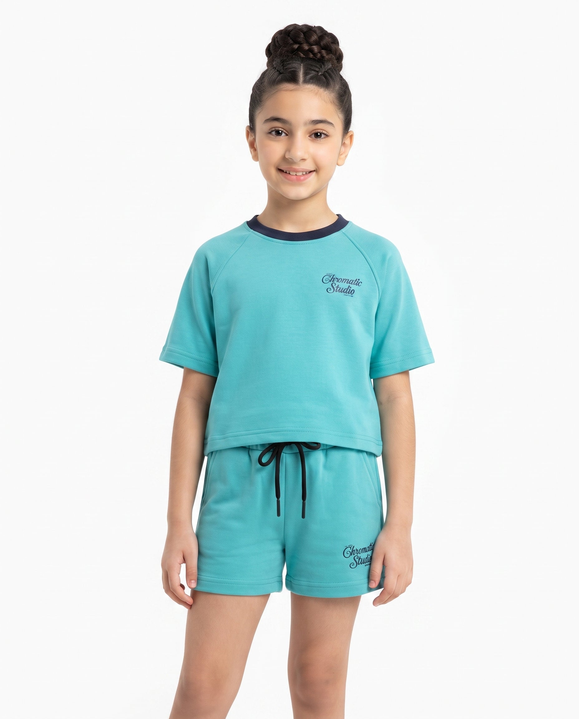 Girls Printed Half Sleeves Training Suit