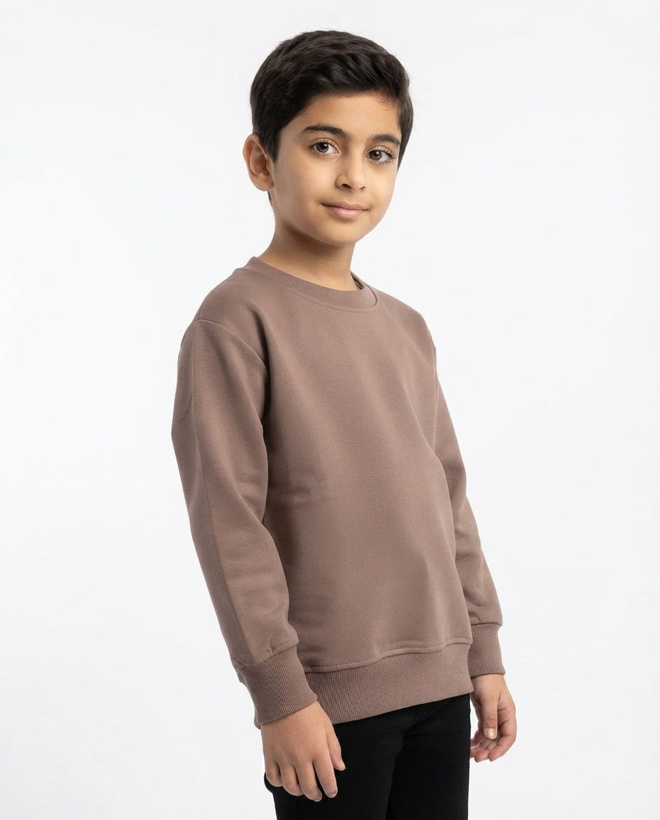 Boys Plain Round Neck Sweatshirt