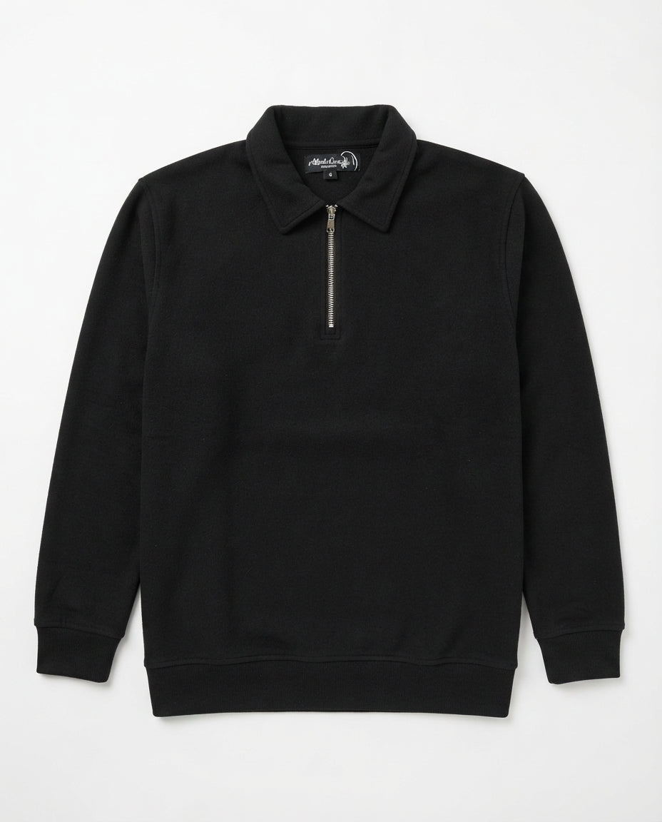 Men Plain Sweatshirt W/Half Zipper