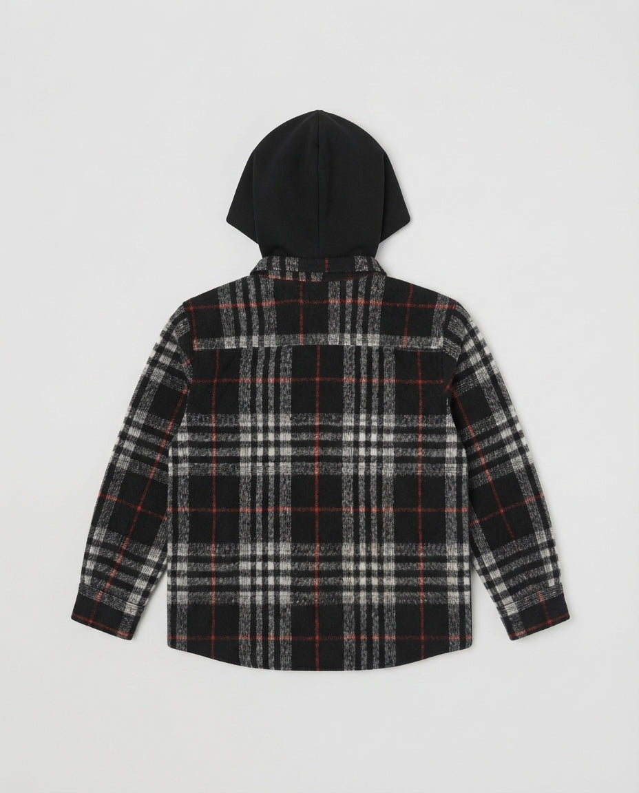 Boys Embroidered Long Sleeves Shirt W/Hodded