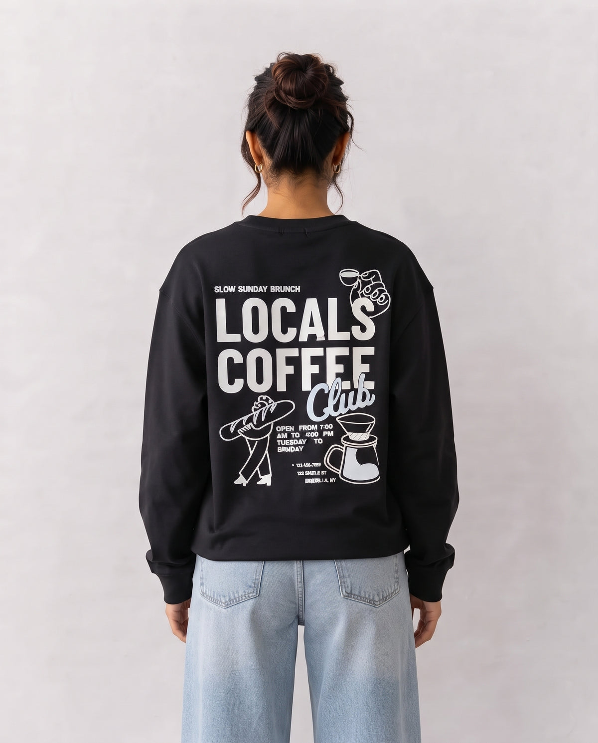 Black Women Printed Sweatshirt