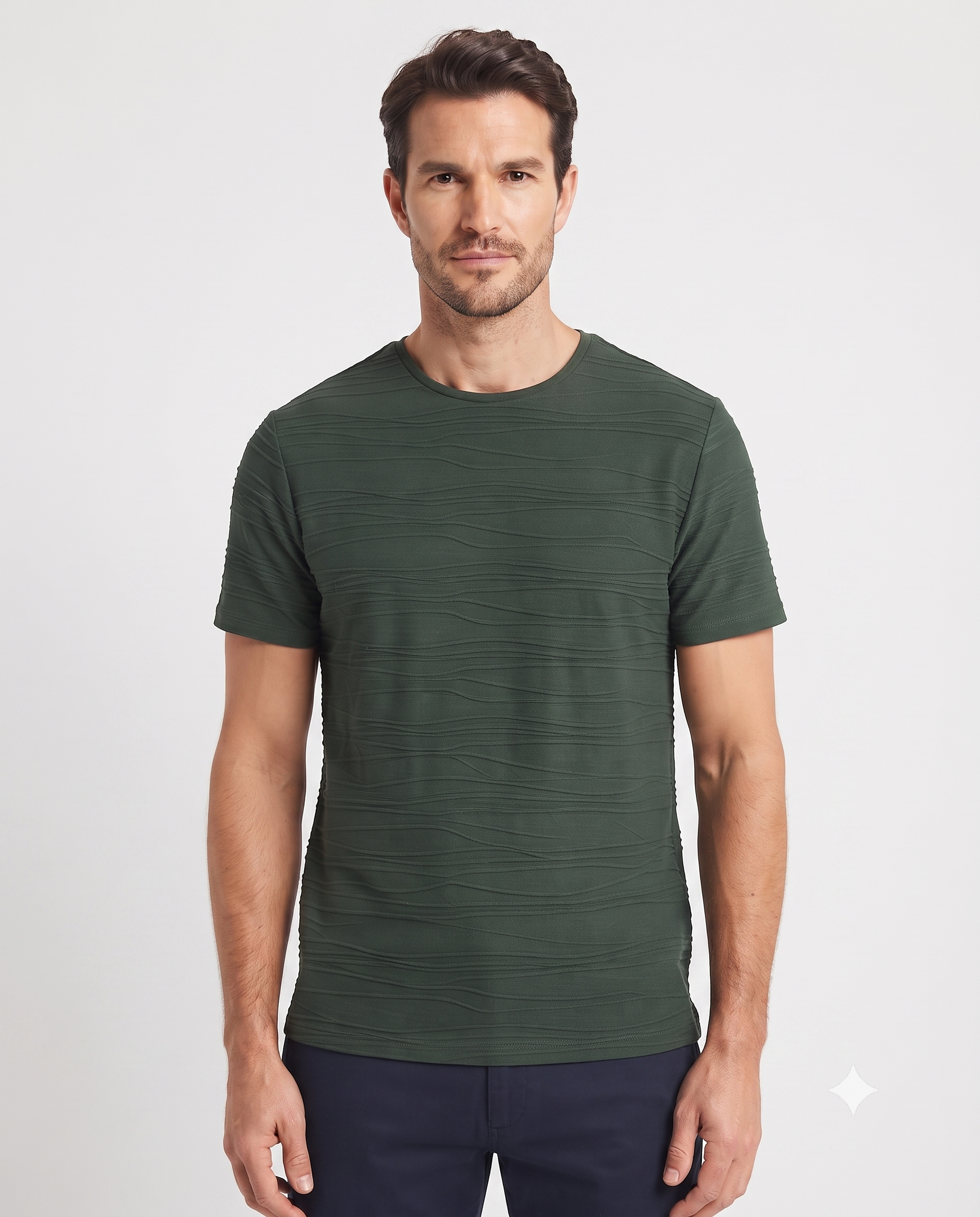 MEN JAQURED HALF SLEEVES T-SHIRT