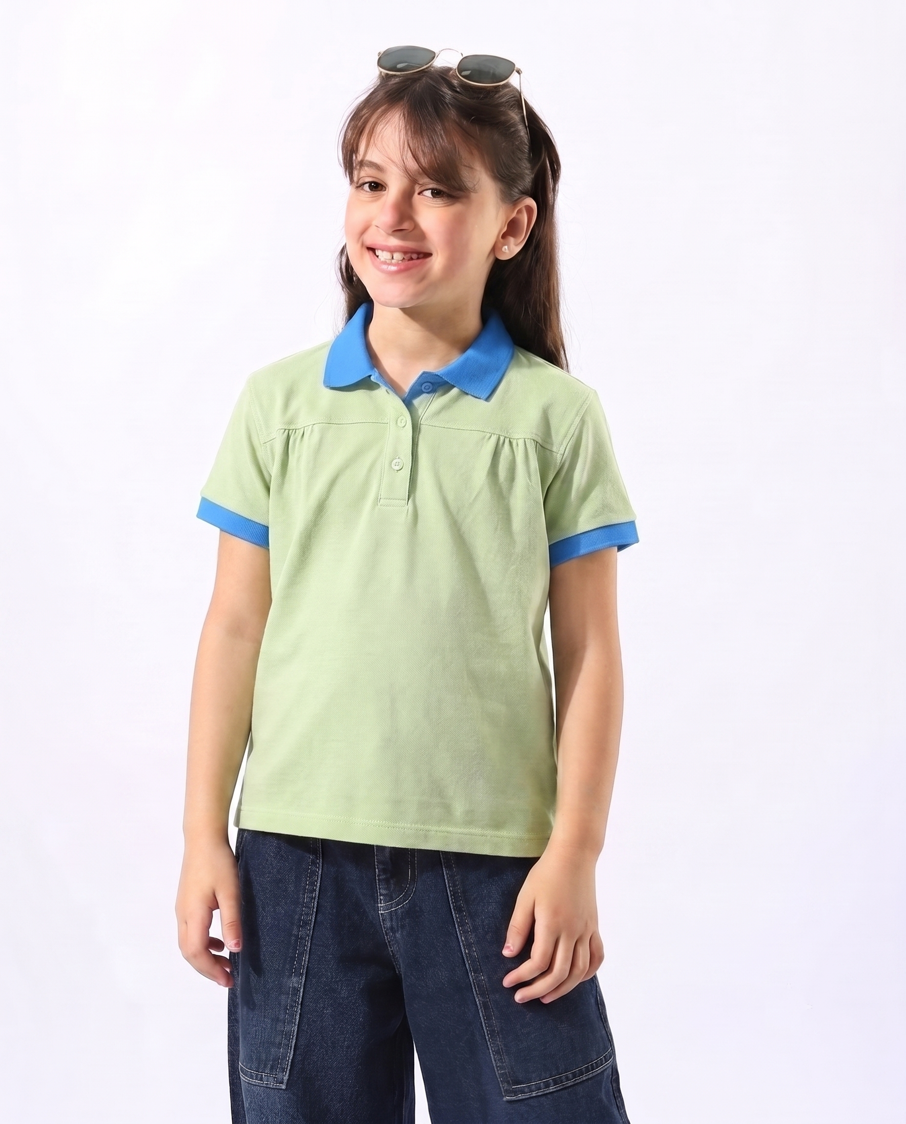 Girls Half Sleeves Polo T-Shirt