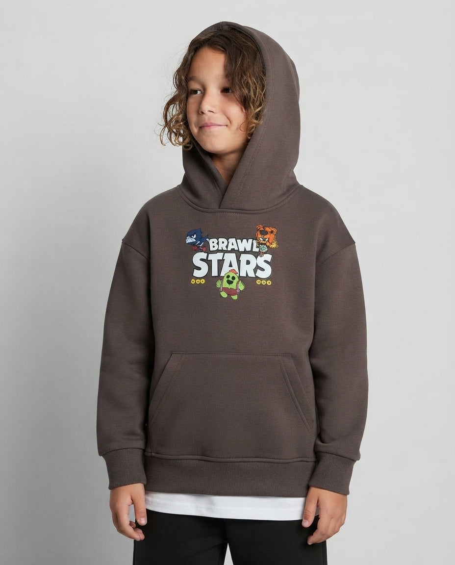 Boys Hodded Printed Brawl Stars Sweatshirt