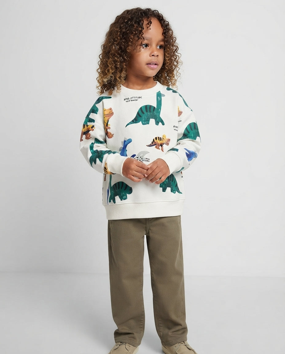 Boys All Over Printed Round Neck Sweatshirt