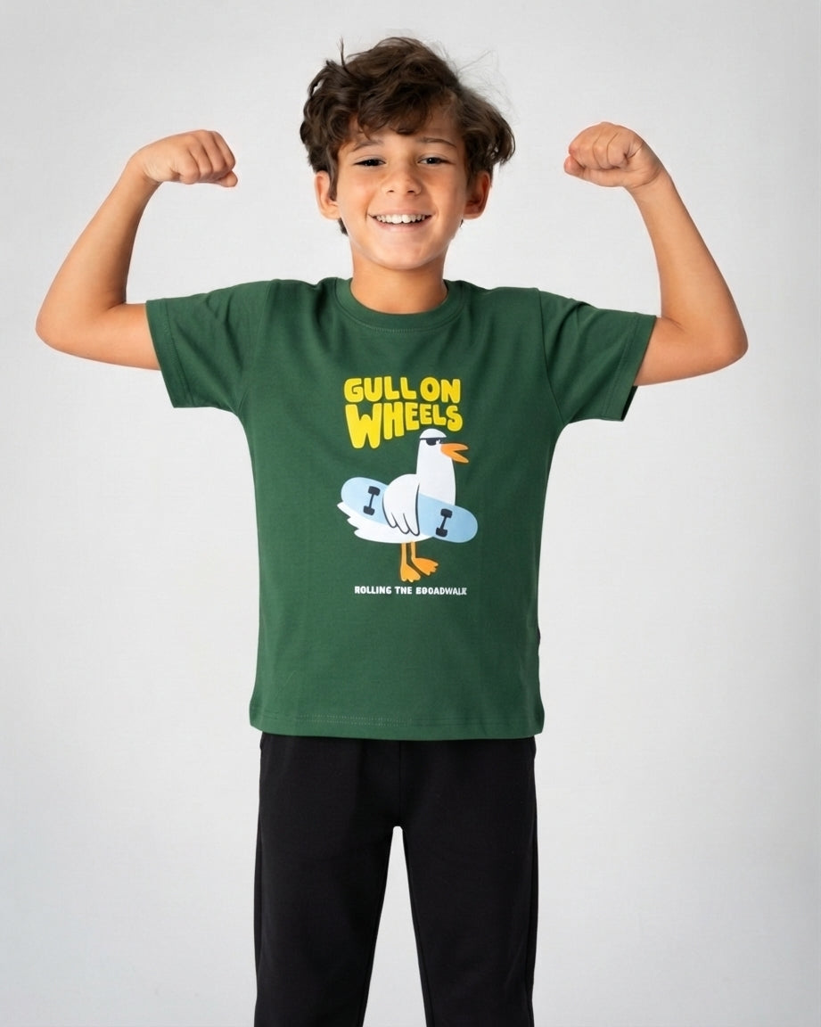 Boys Printed Half Sleeves Pyjama W/Pant