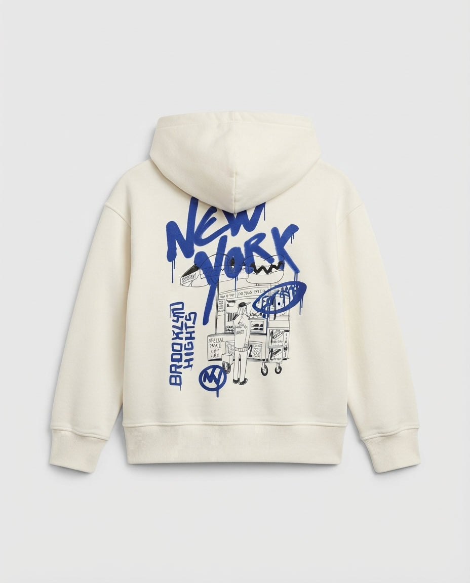 Boys Hodded Printed New York Sweatshirt