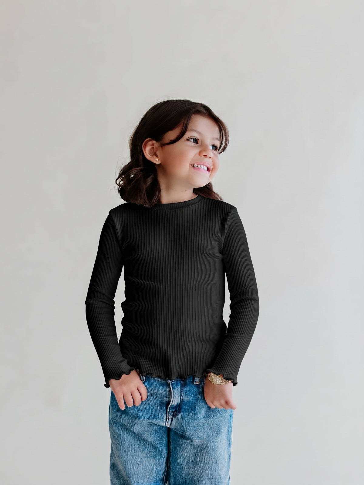 Girls Plain Long Sleeves T-shirt