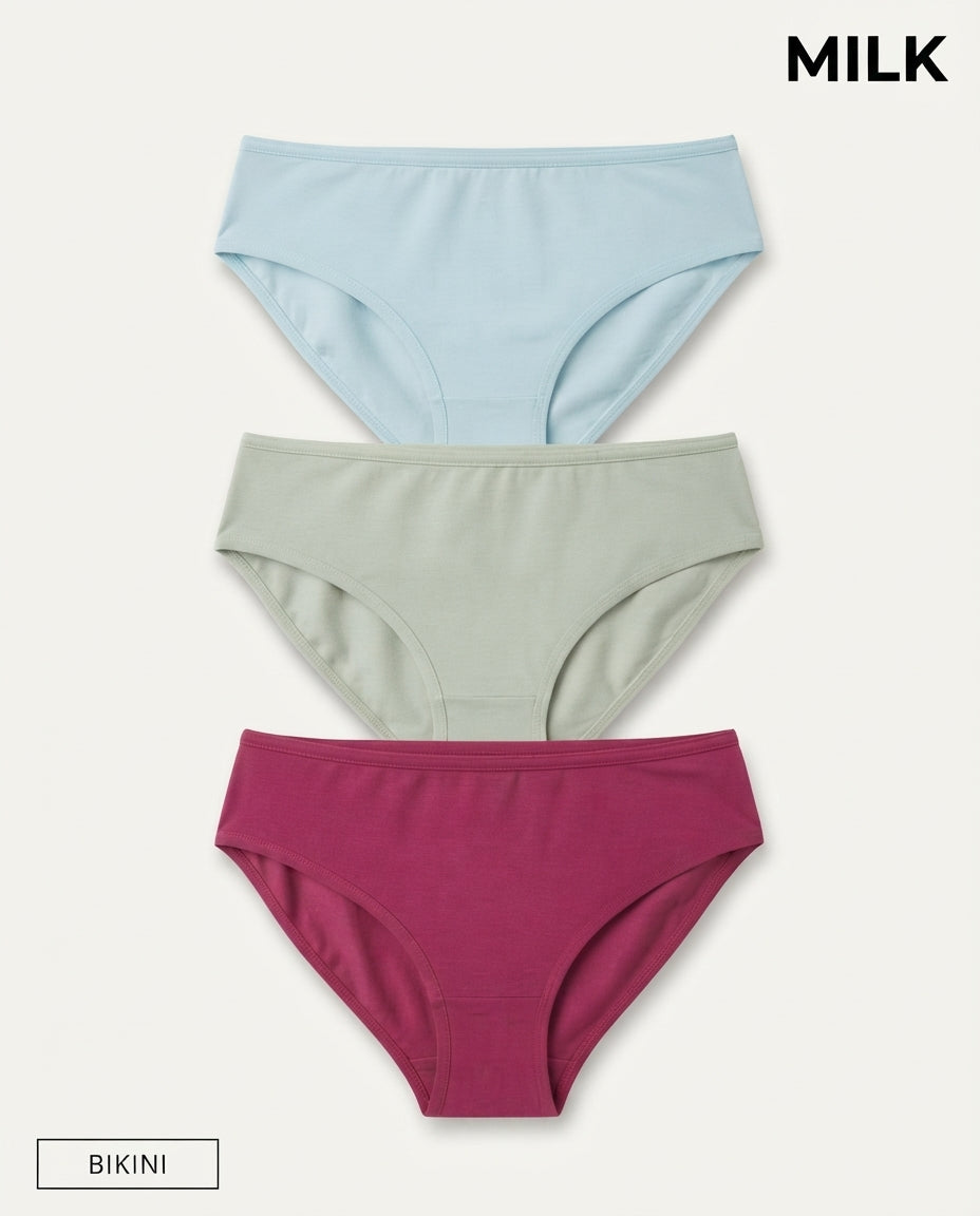 Women Underwear Basic Bikini 3Pcs