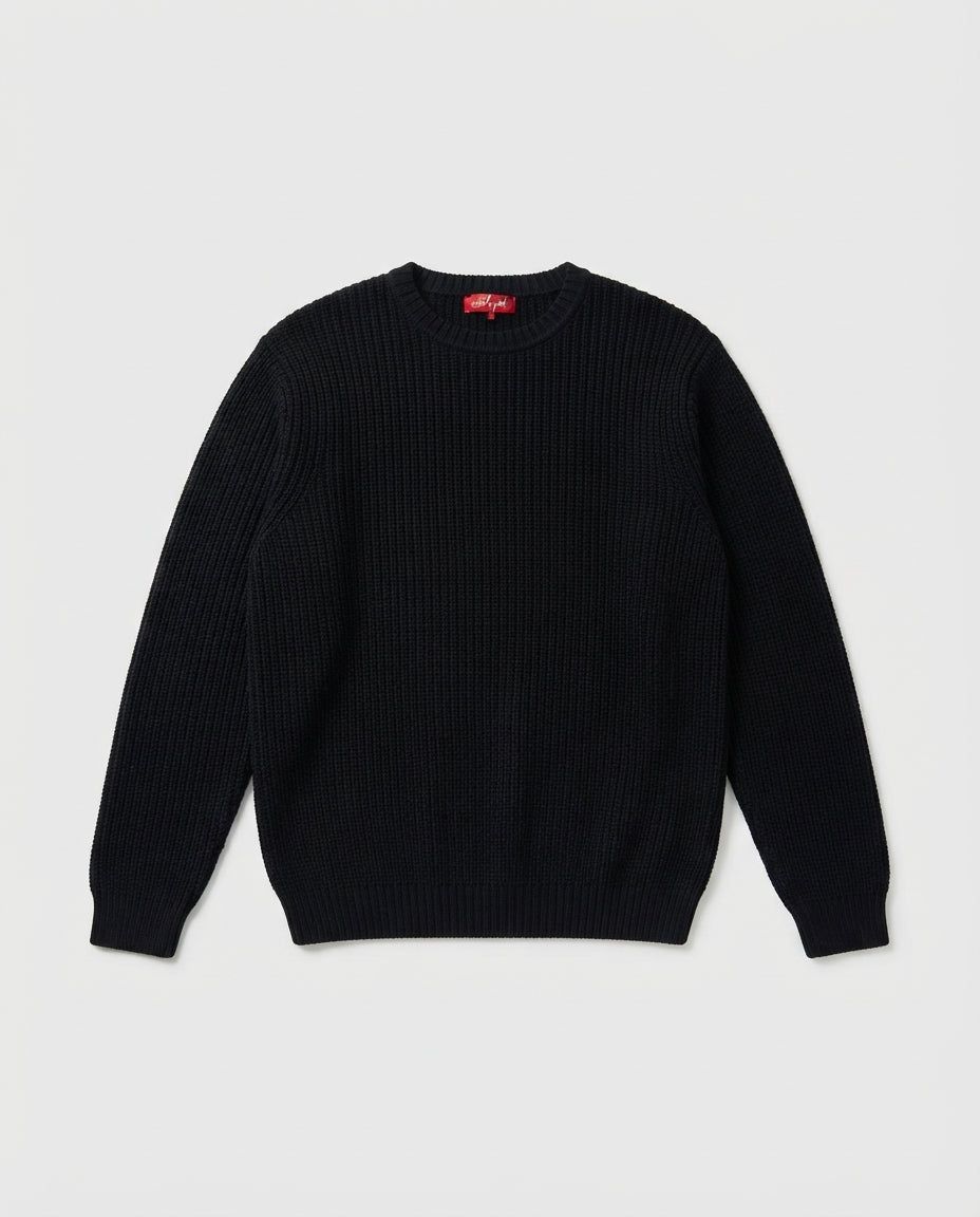 Men Ajour Pullover Round Neck