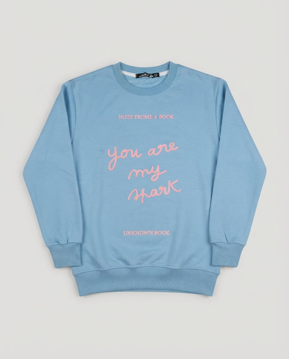 Girls Printed Round Neck Sweatshirt