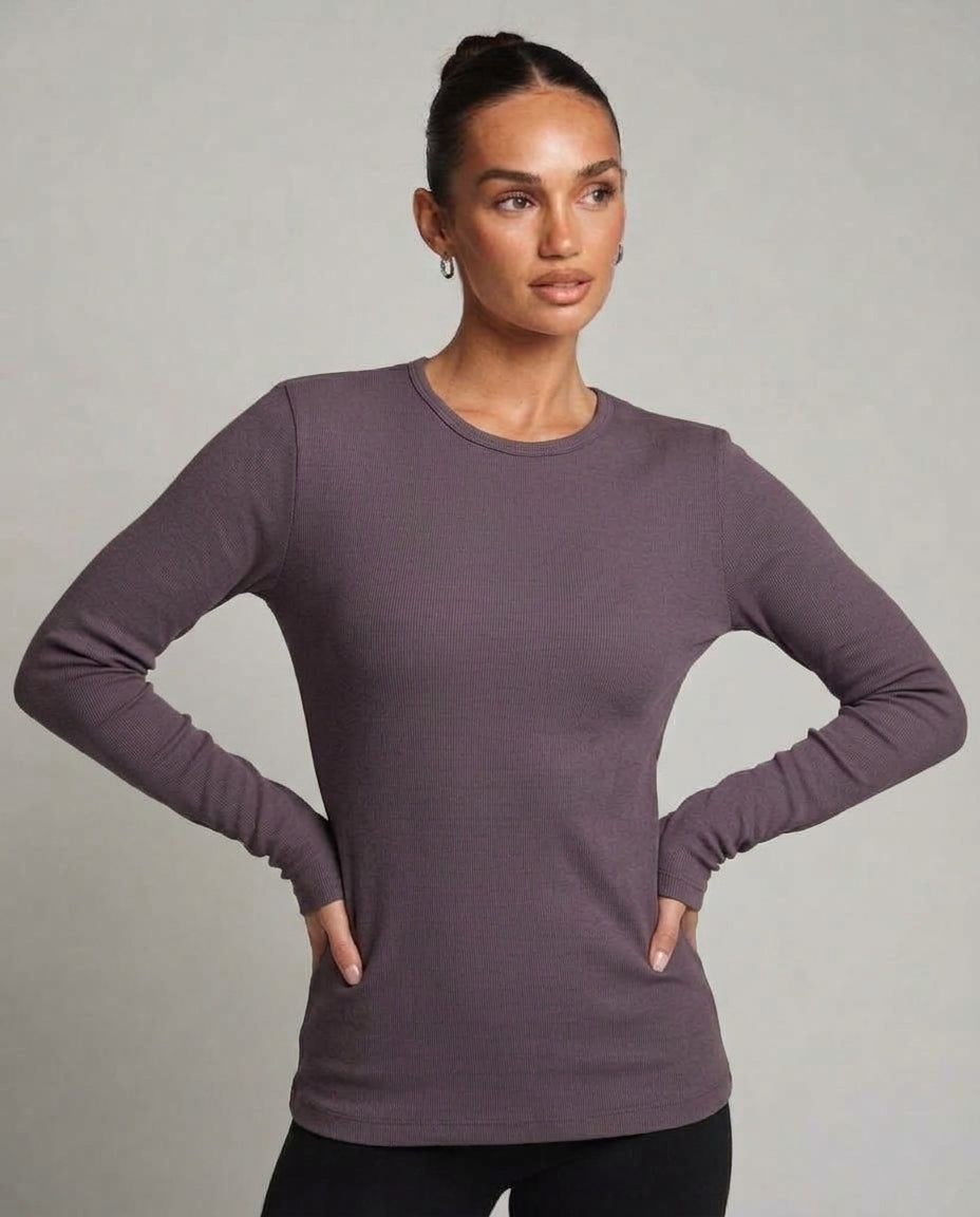 Women Plain Long Sleeves Basic T-shirt