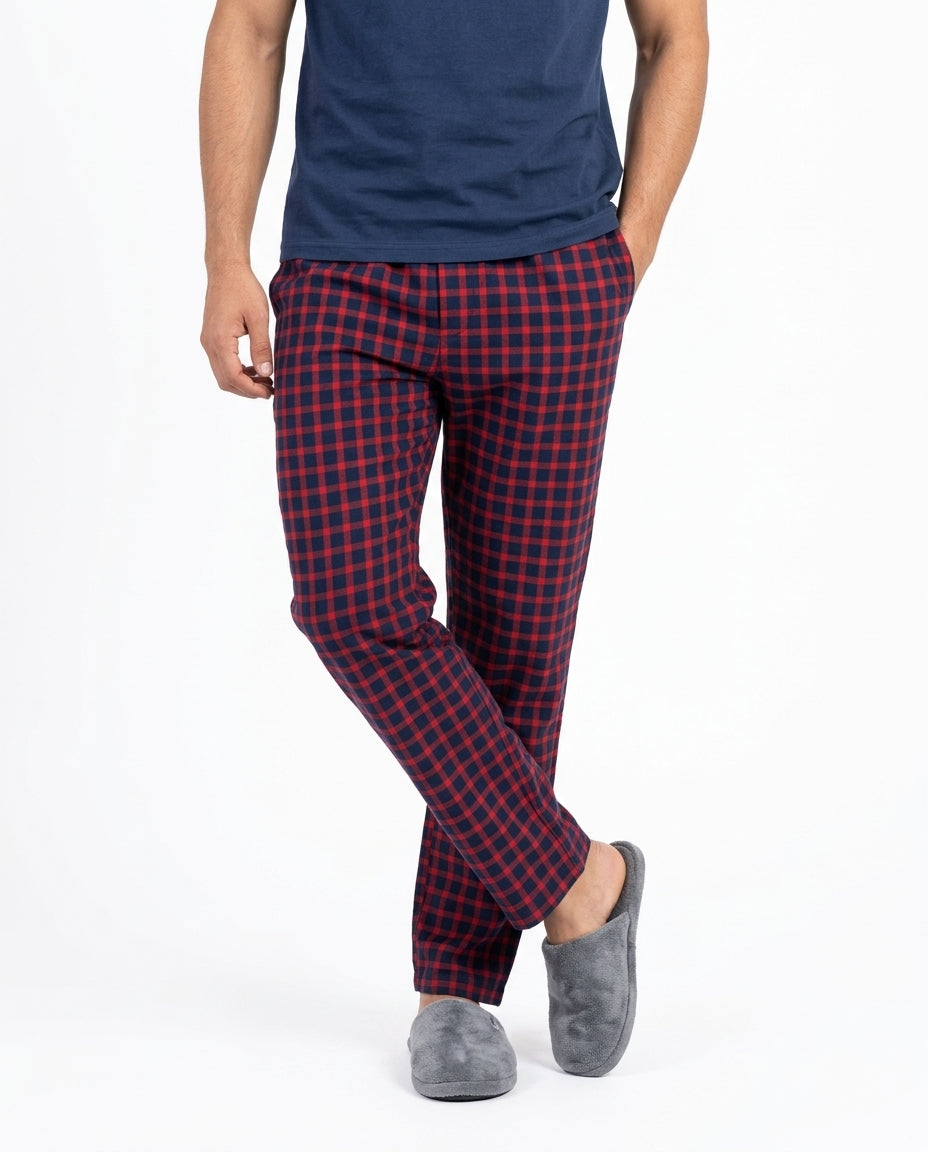 Men Woven Plaid Pant