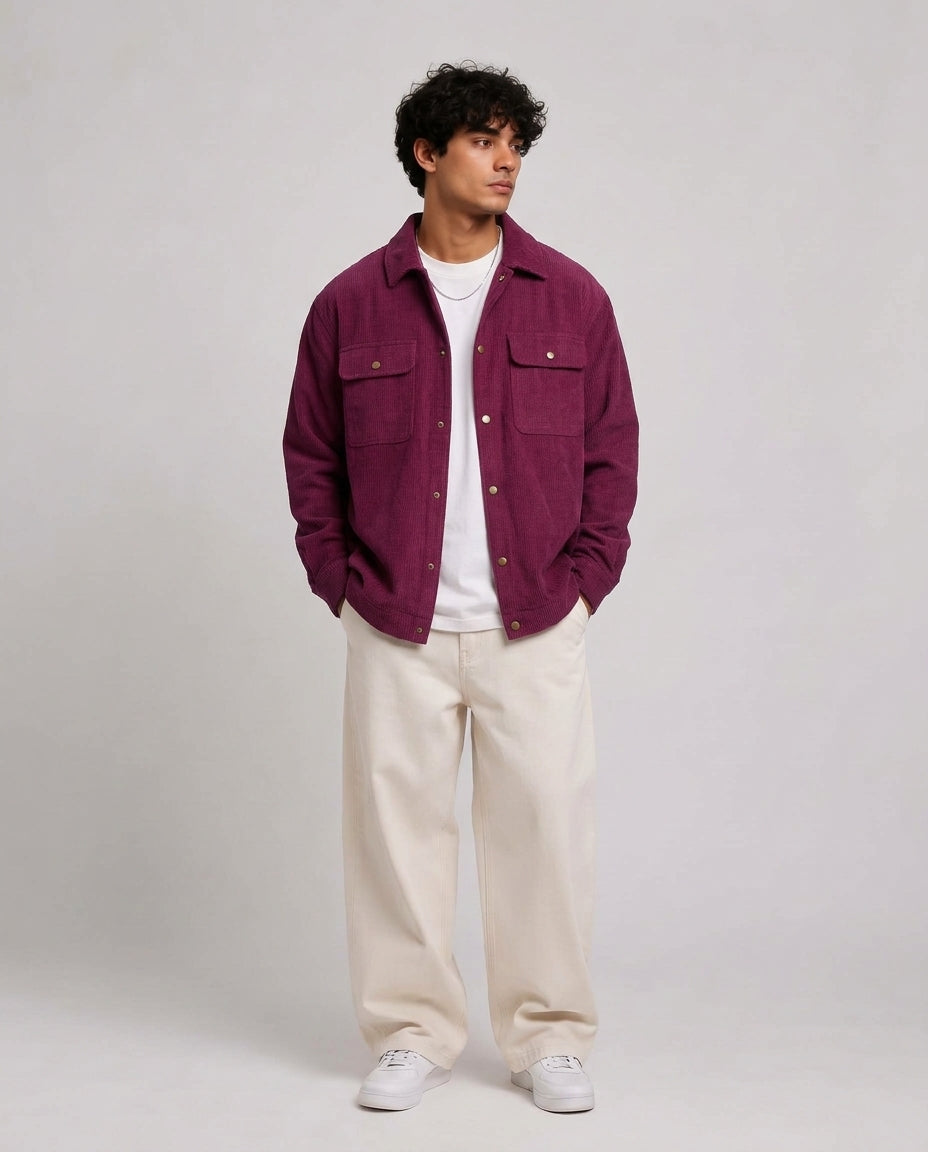 Men Velour Sweater Pocket