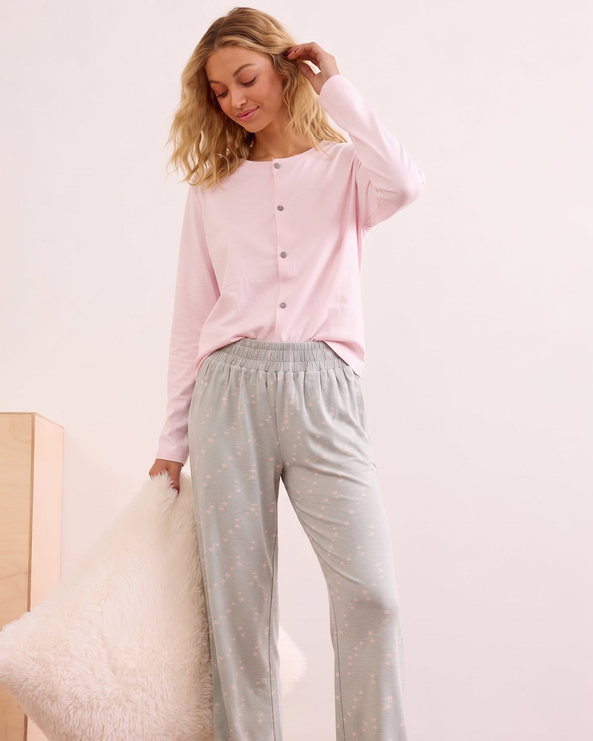 Women Long Sleeves Pyjama W/Pant