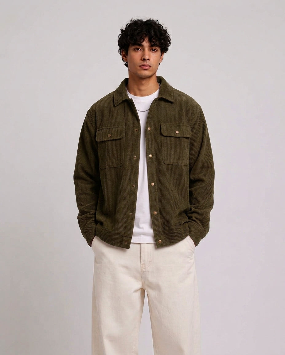 Men Velour Sweater Pocket