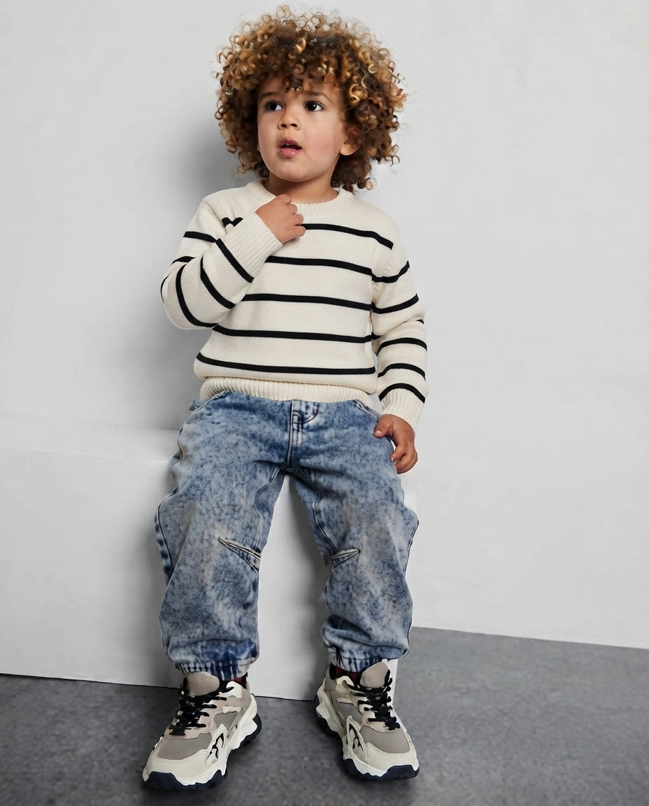 Boys Stripped Round Neck Pullover