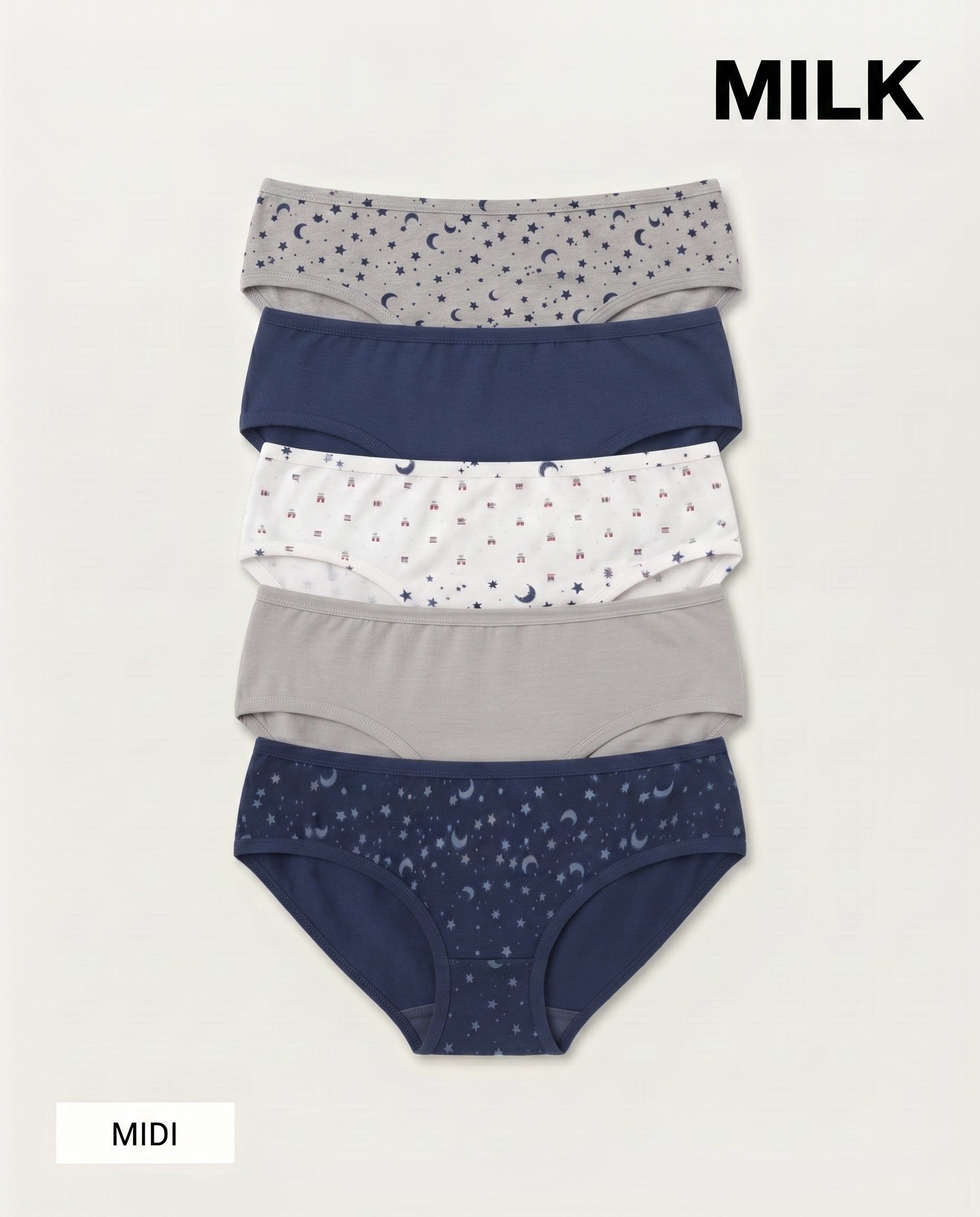 Women Underwear Midi 5pcs