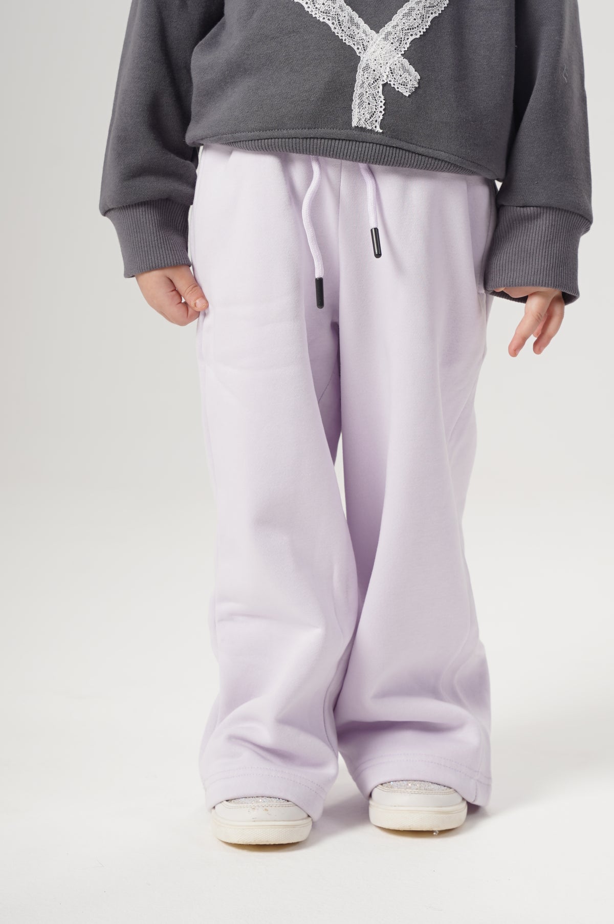 Girls Wide Leg Plain Pants