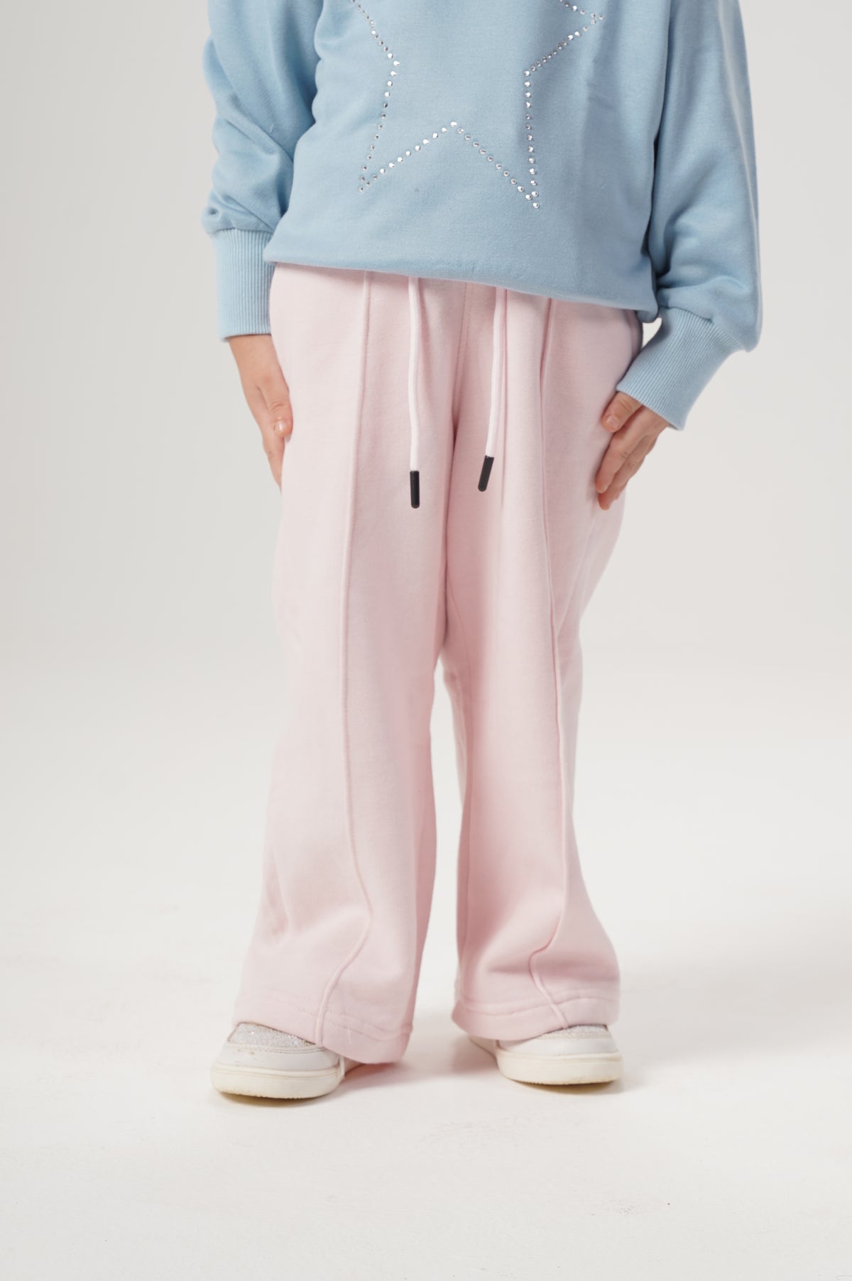 Girls Wide Leg Plain Pants
