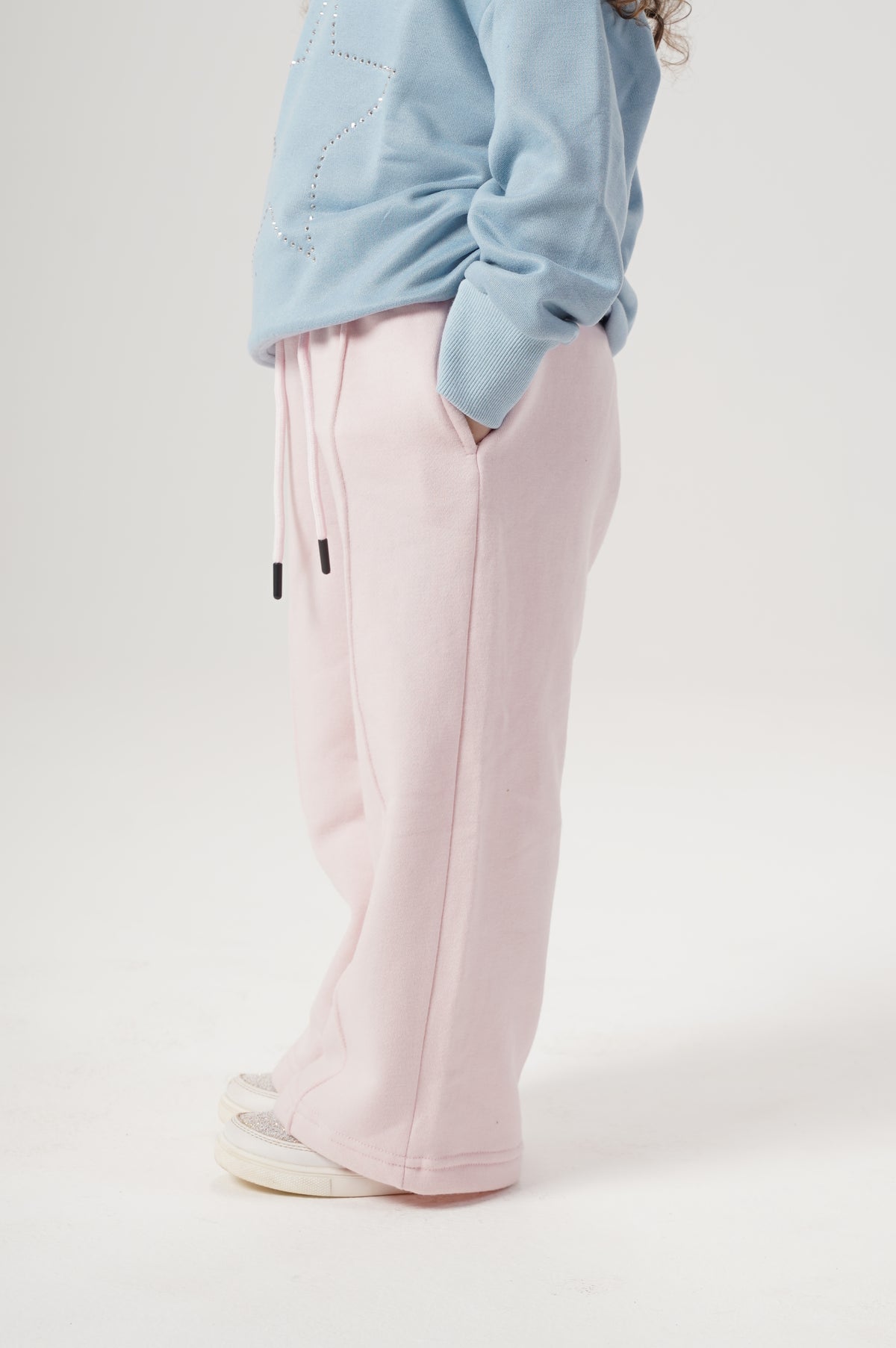 Girls Wide Leg Plain Pants