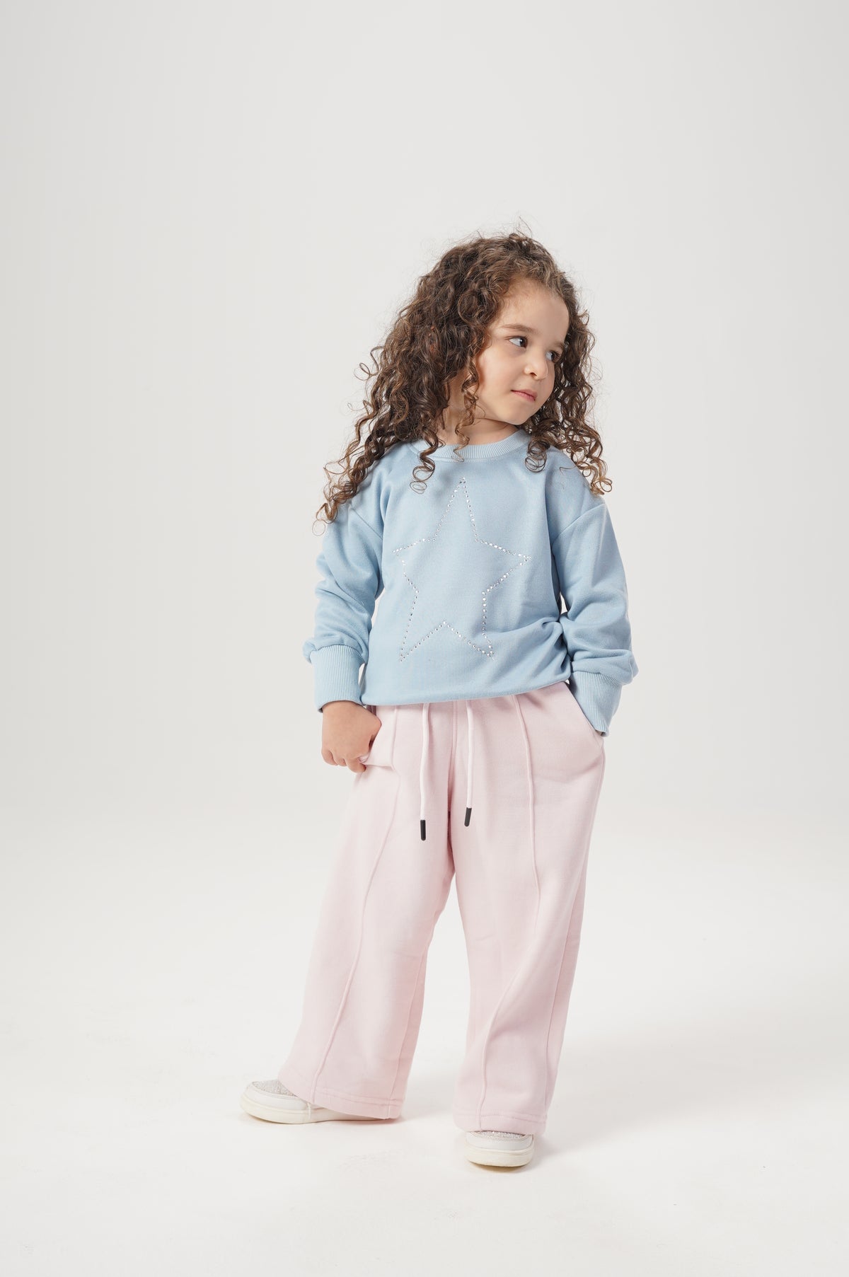 Girls Wide Leg Plain Pants