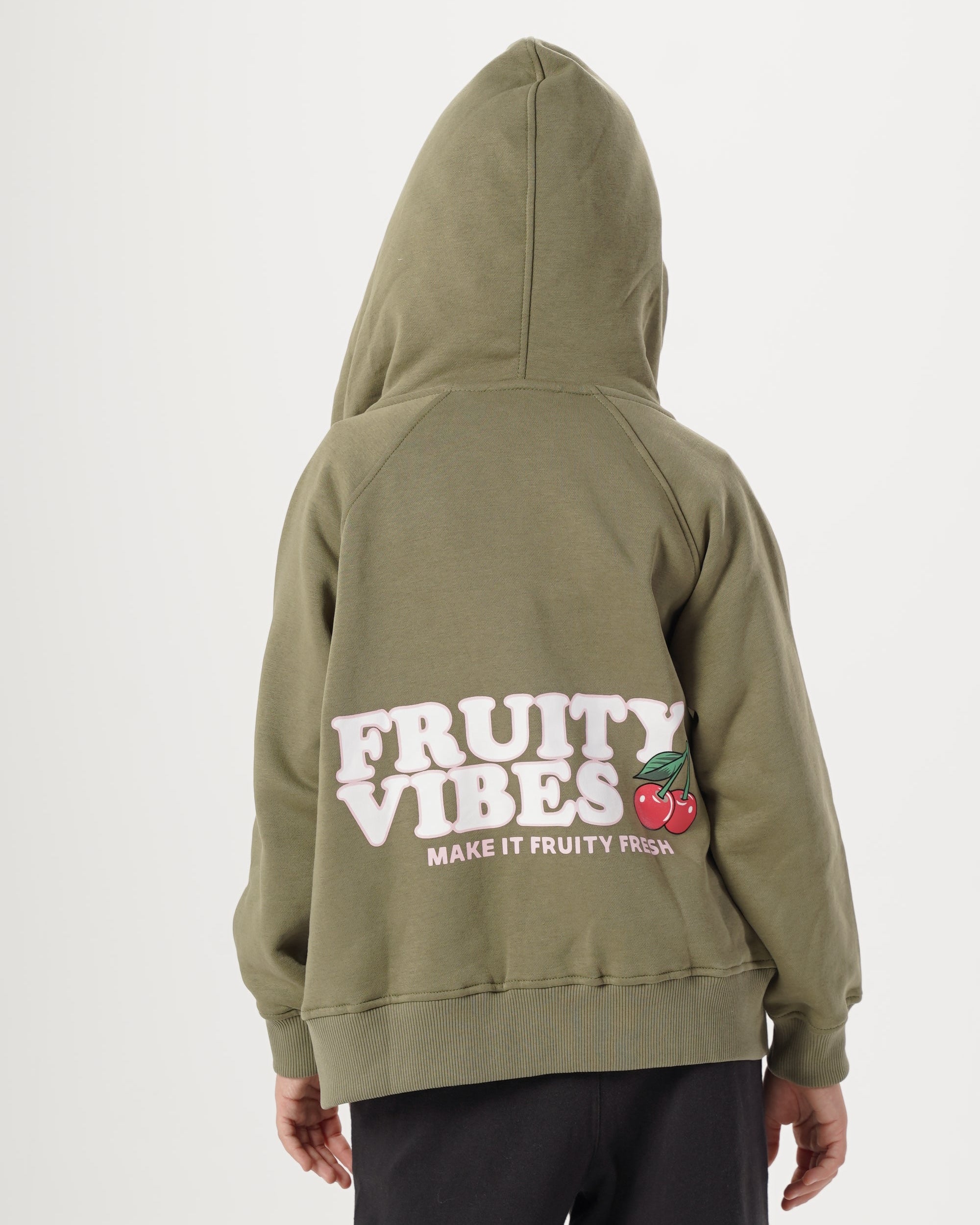 Girls Hoodied Zippered Sweatshirt