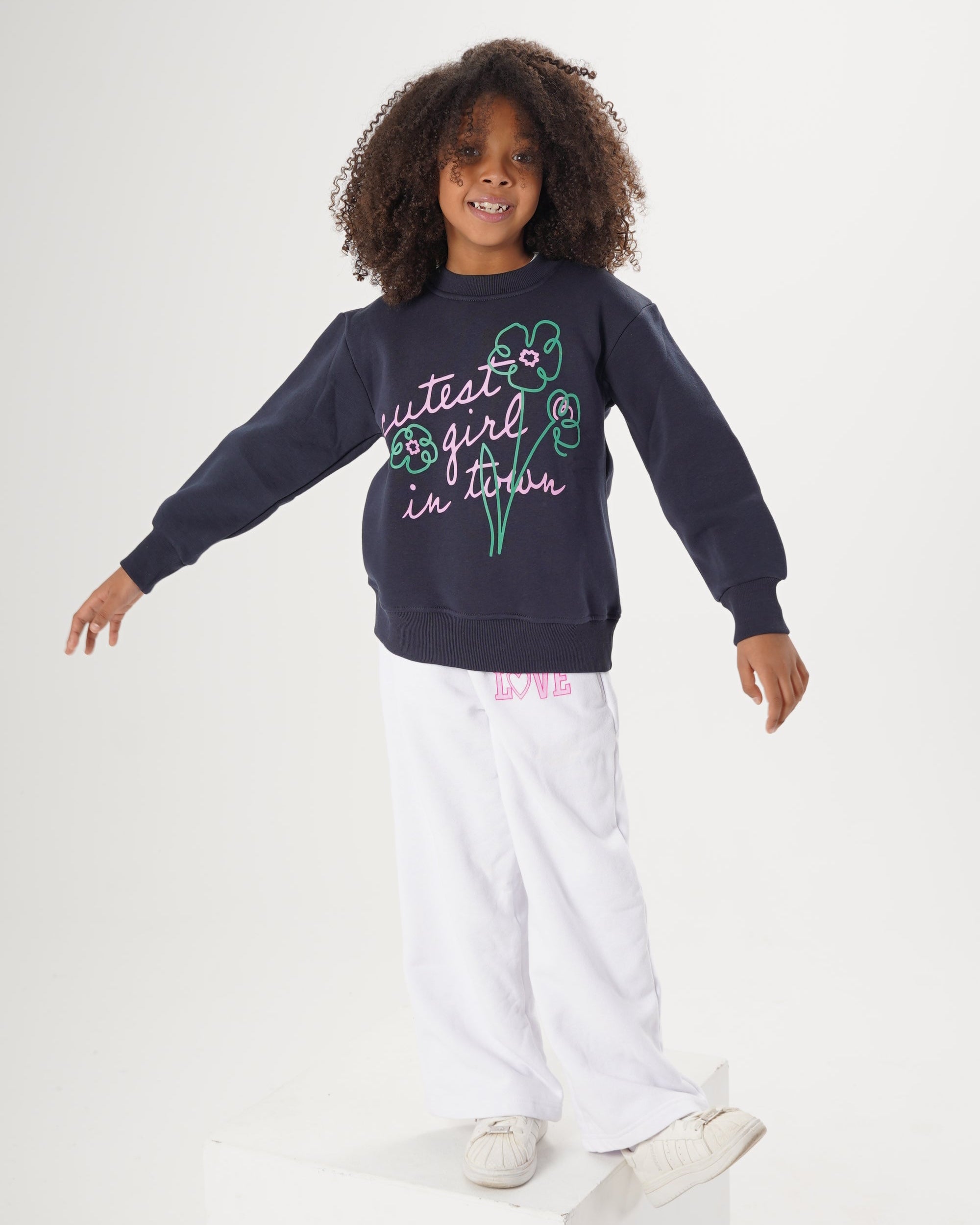 Girls Wide Leg Melton Pants