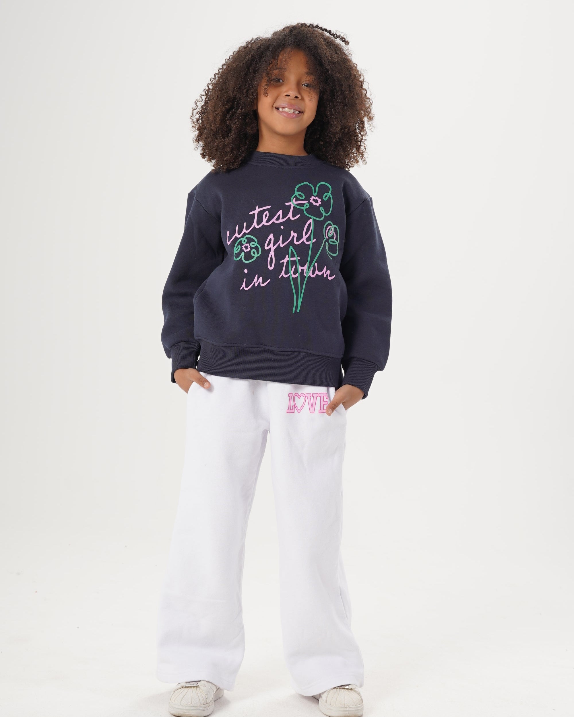 Girls Crewneck Printed Sweatshirt