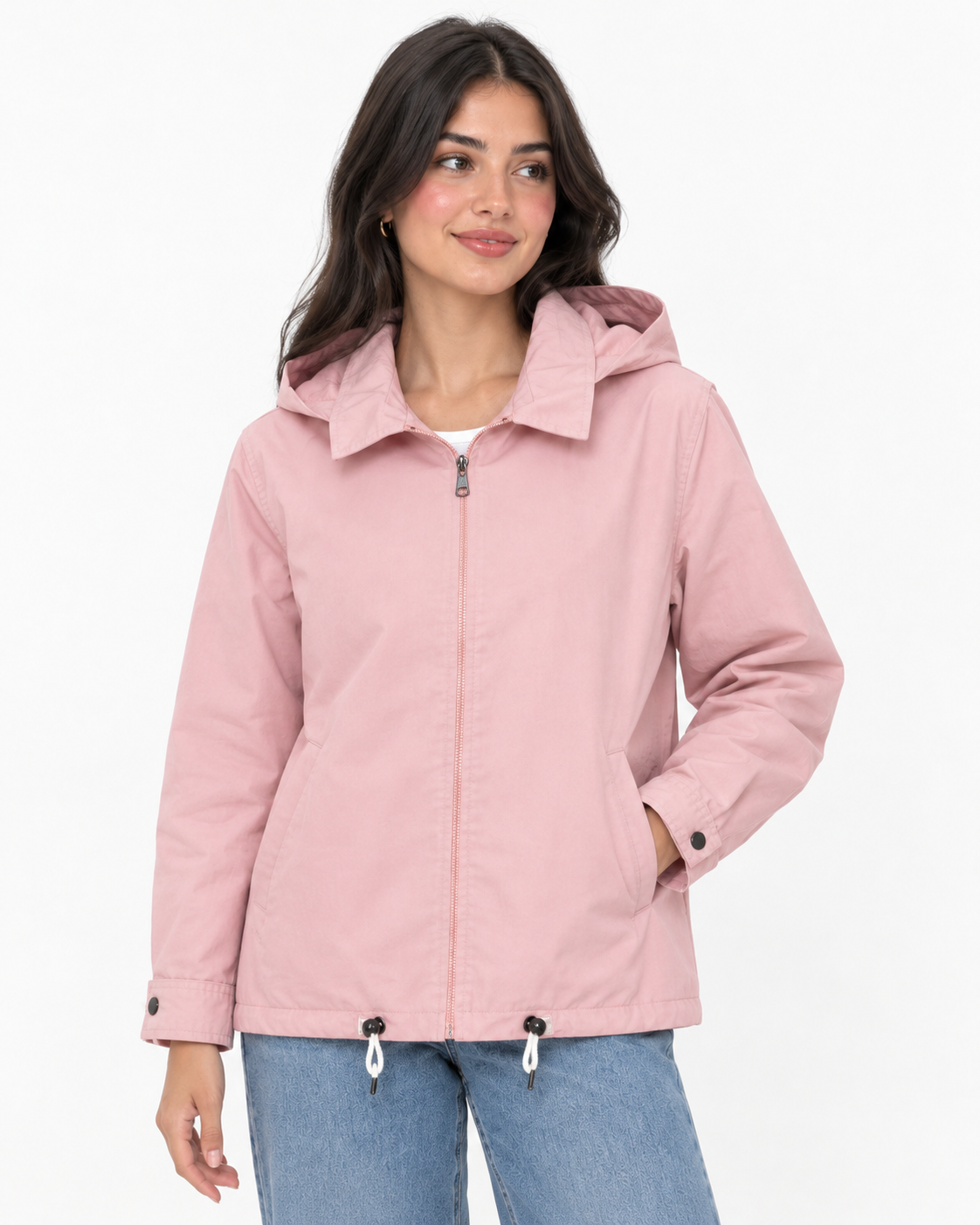 Women Hodded Gabardine Jacket