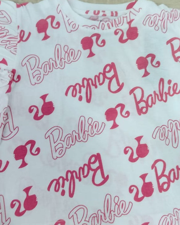 Girls Printed Barbei Half Sleeves Pyjama