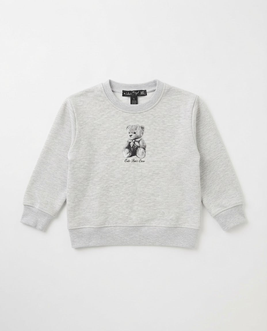 Girls Printed Bear Sweatshirt Round Neck