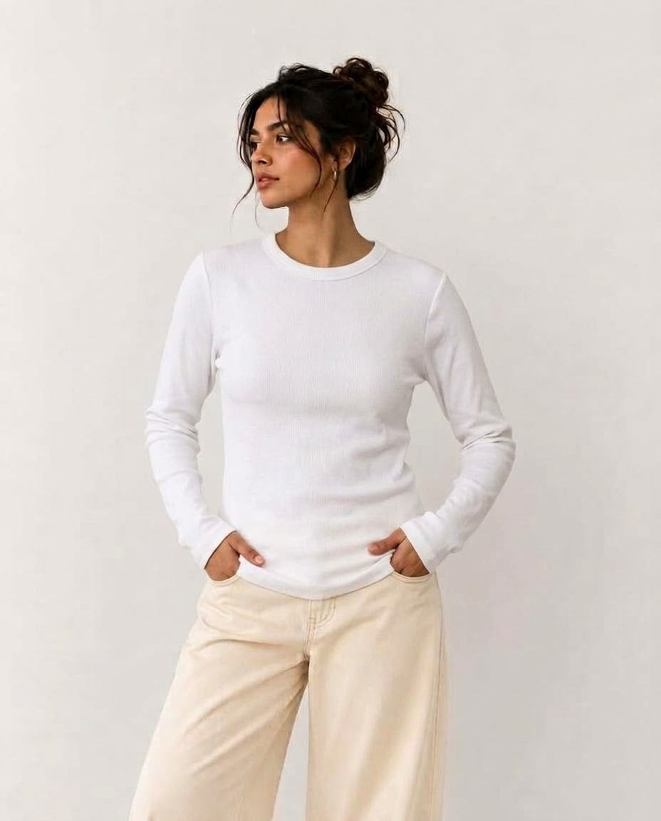Women Plain Long Sleeves Basic Top