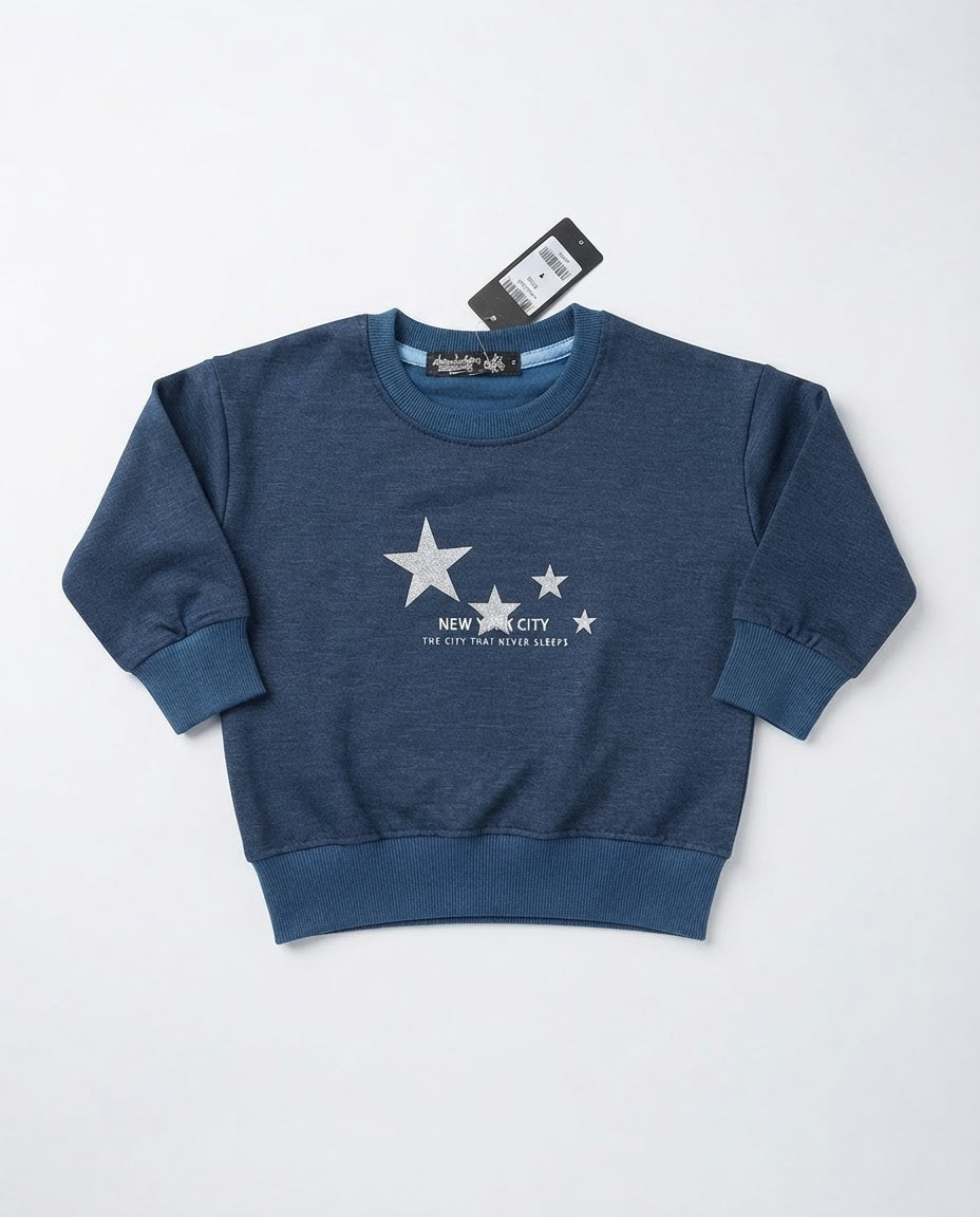 Girls Printed Round Neck Sweatshirt