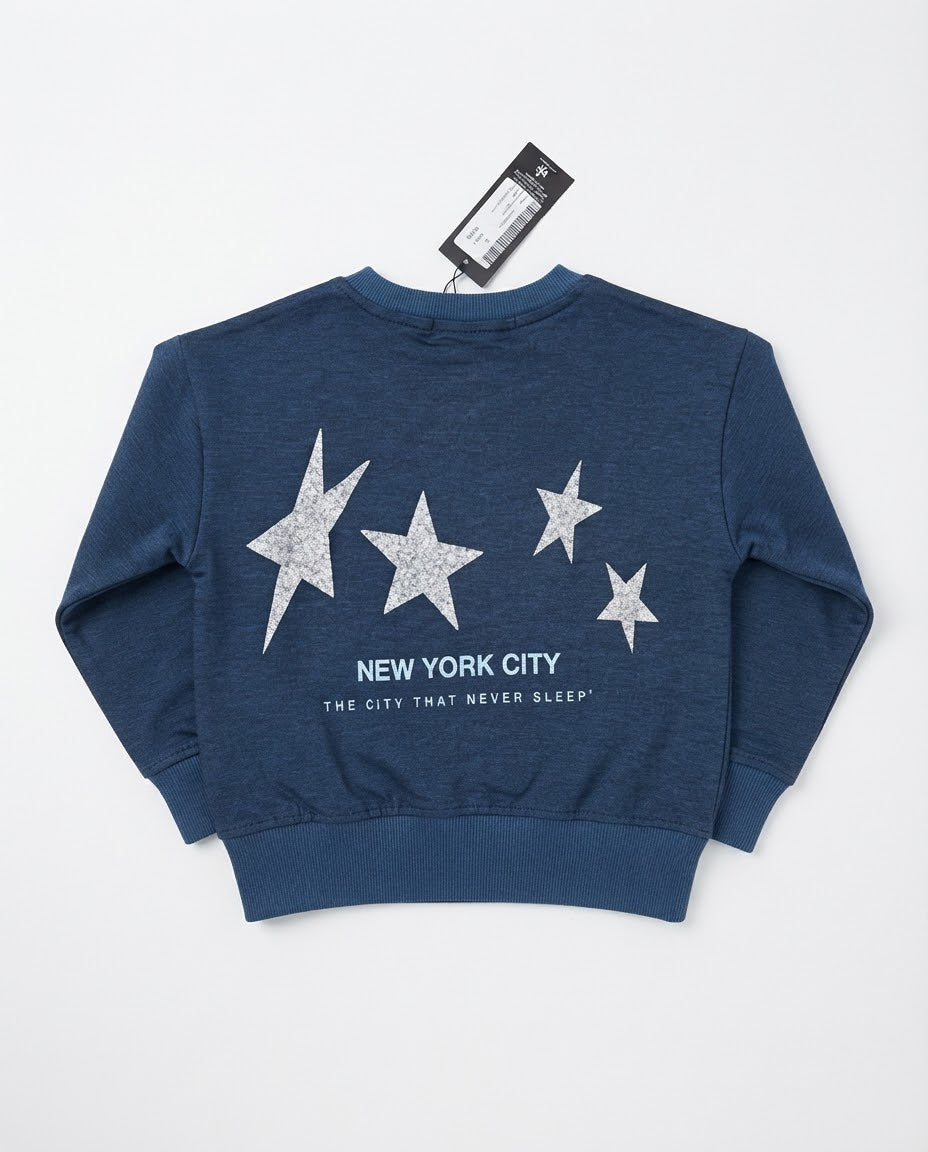 Girls Printed Round Neck Sweatshirt