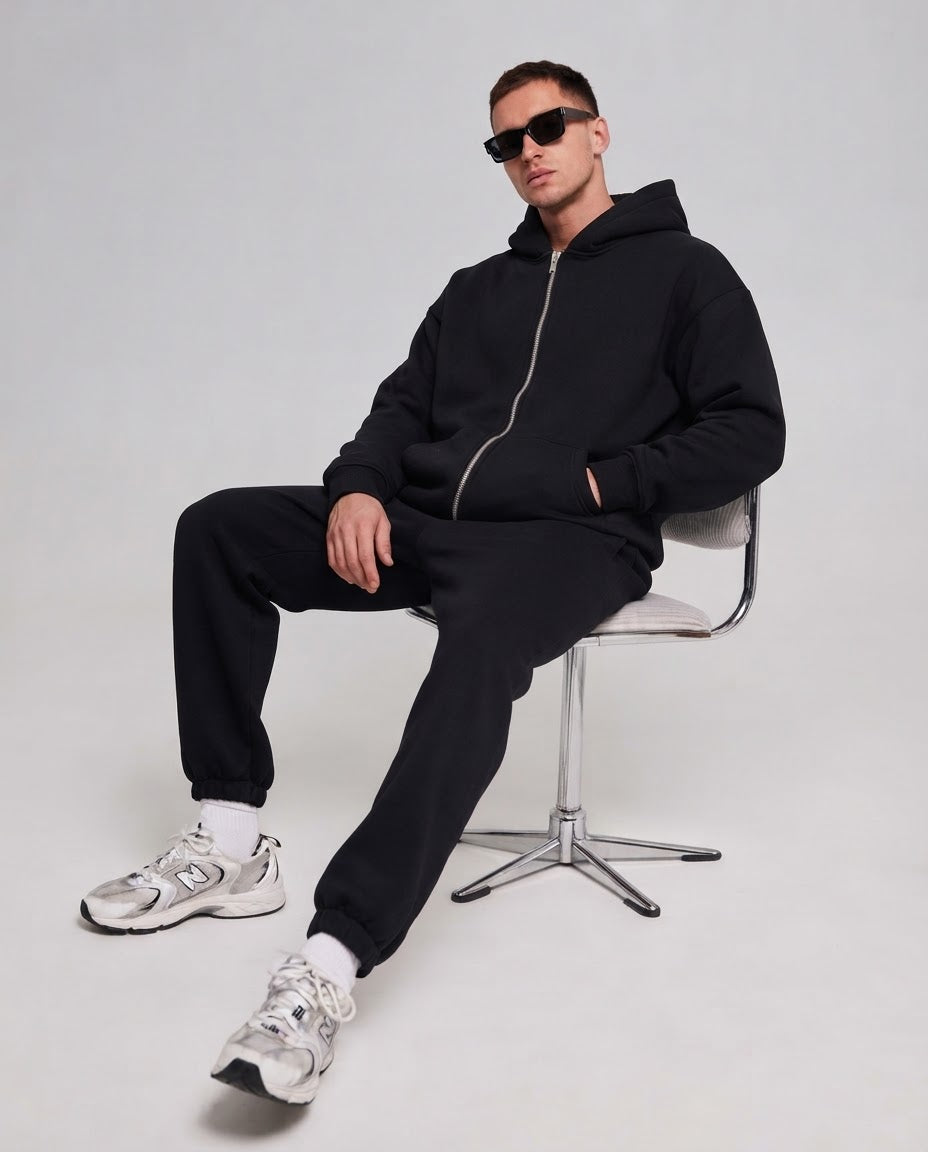 Men Plain Sweatshirt W/Zipper