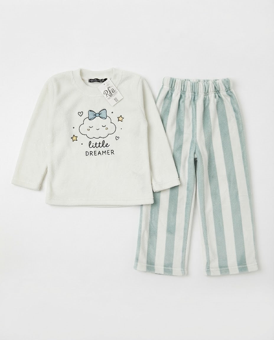 Girls Printed Pyjama W/Stripped Pant