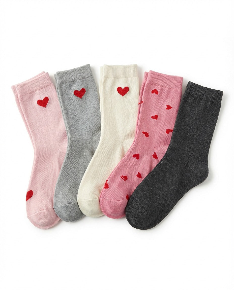Girls Cotton Long Socks Pack5