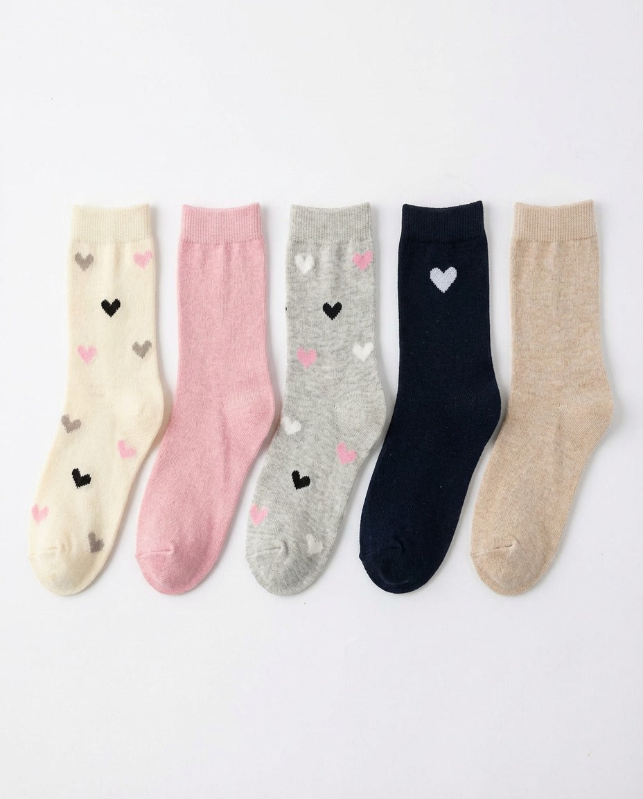 Girls Cotton Long Socks Pack5