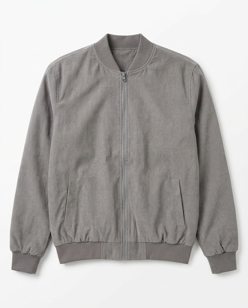Men's Classic Suede Bomber Jacket