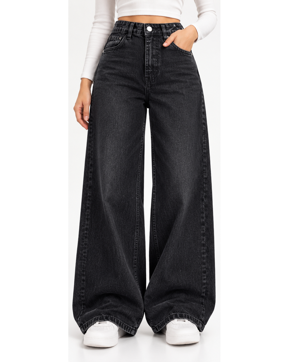 Women Wide Leg Gabardine Pant