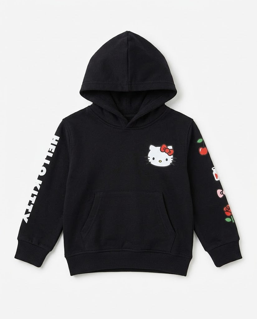 Girls Printed Hello Kitty Sweatshirt W/Hodded