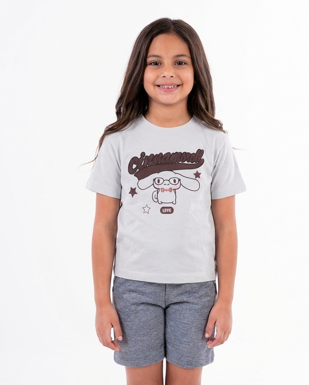 Girls Printed Love Half Sleeves T-Shirt