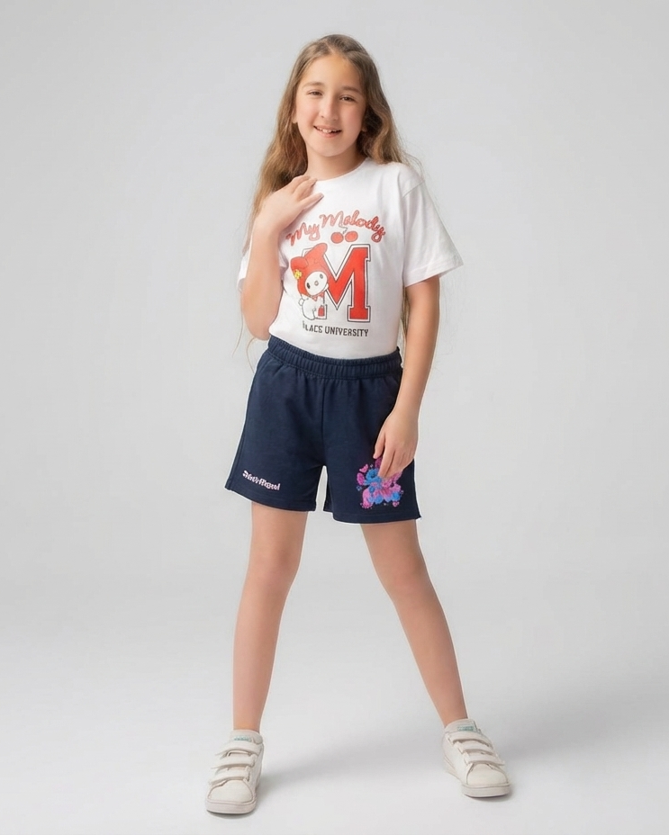 Girls Printed Stitch Short