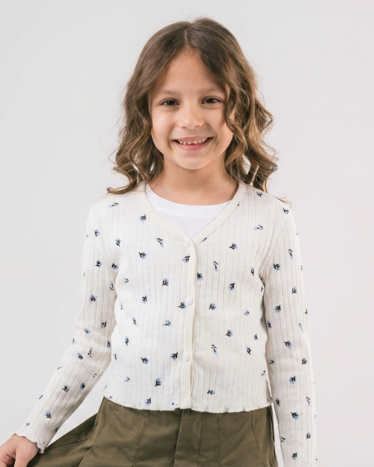 Girls Printed Cardigan